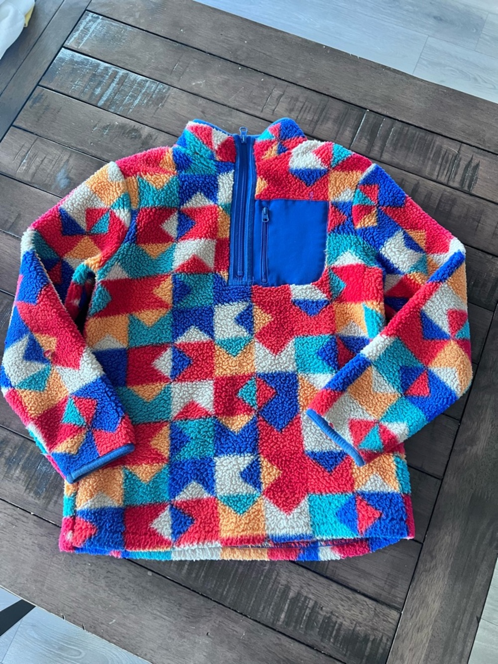 Cat & Jack Bright Multicolor Geo Sherpa Pullover